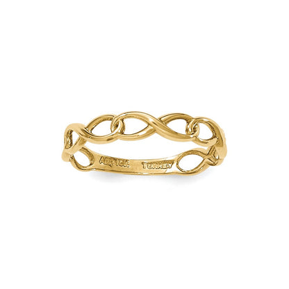 14k yellow gold infinity symbol link ring k5788