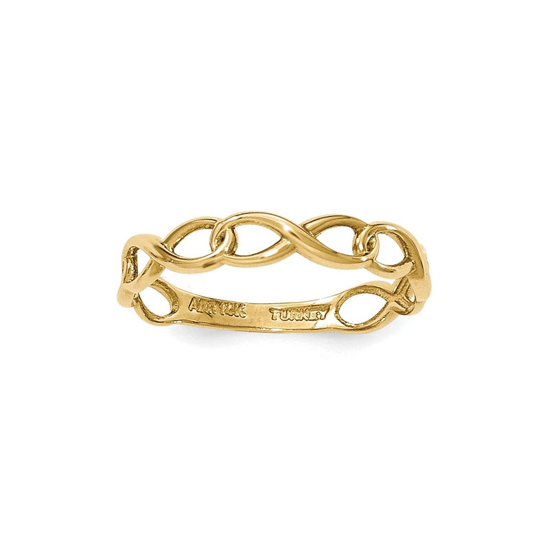 14k yellow gold infinity symbol link ring k5788