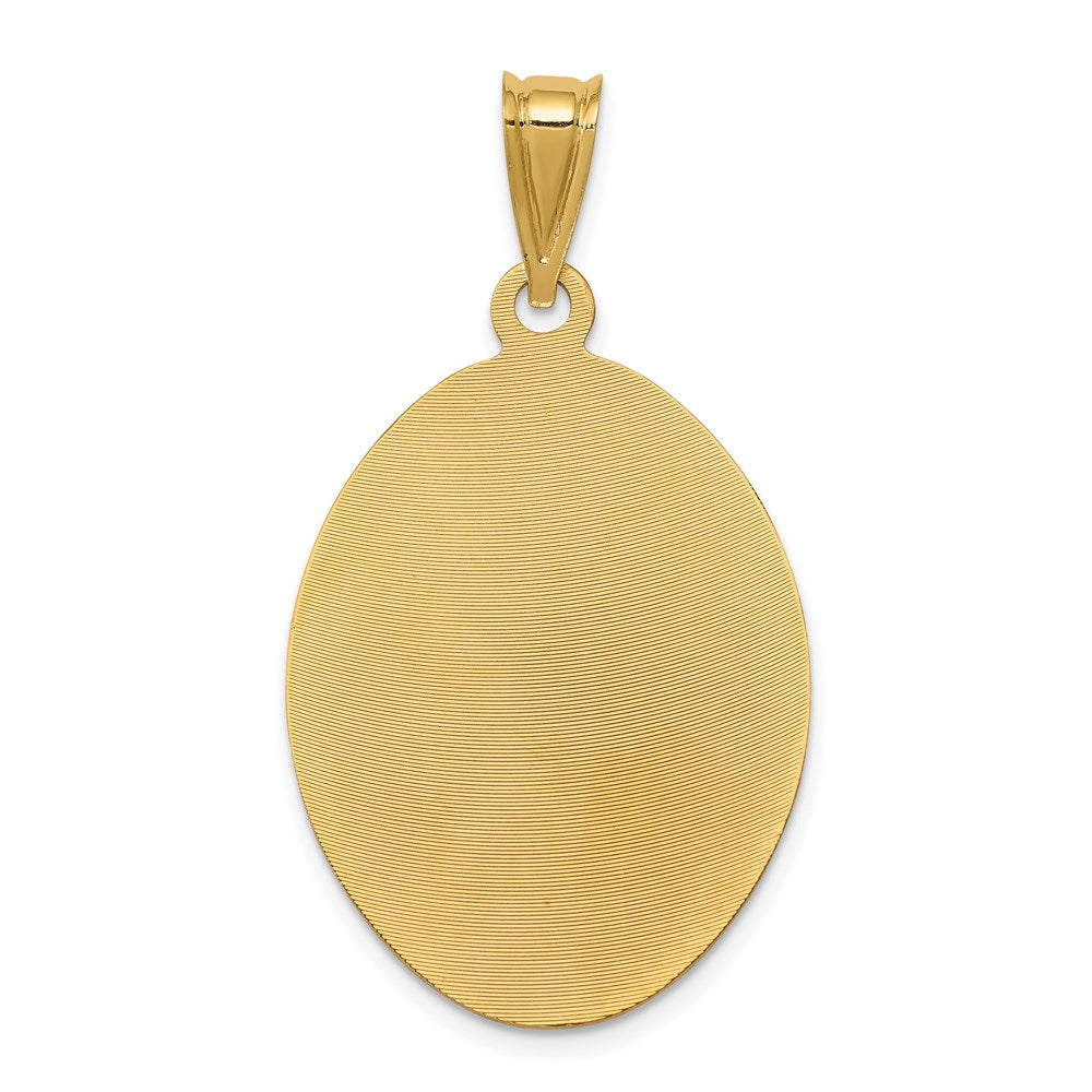 14k Yellow & Rhodium Gold w/Rhodium D/C Lady Of Guadalupe Oval Pendant