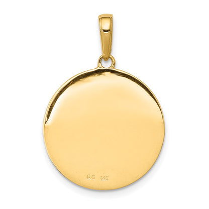 14k Yellow Gold Saint Anthony Small Round Medal Pendant