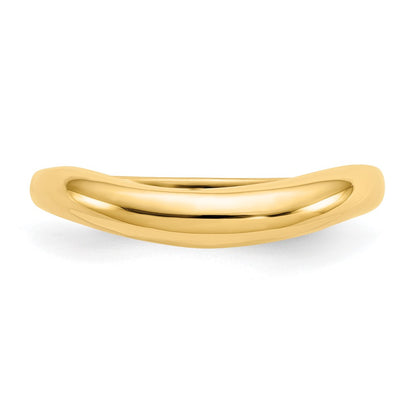 14K Yellow Gold Polished Stackable Wave Ring