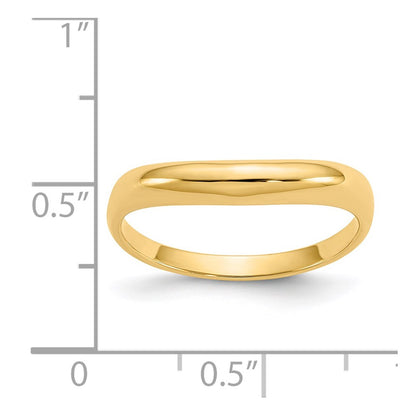 14K Yellow Gold Polished Stackable Wave Ring