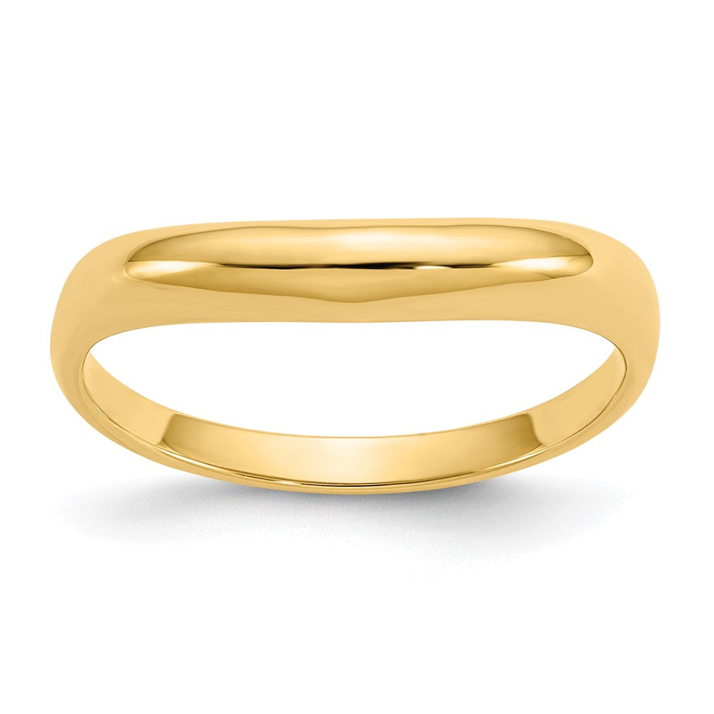 14K Yellow Gold Polished Stackable Wave Ring