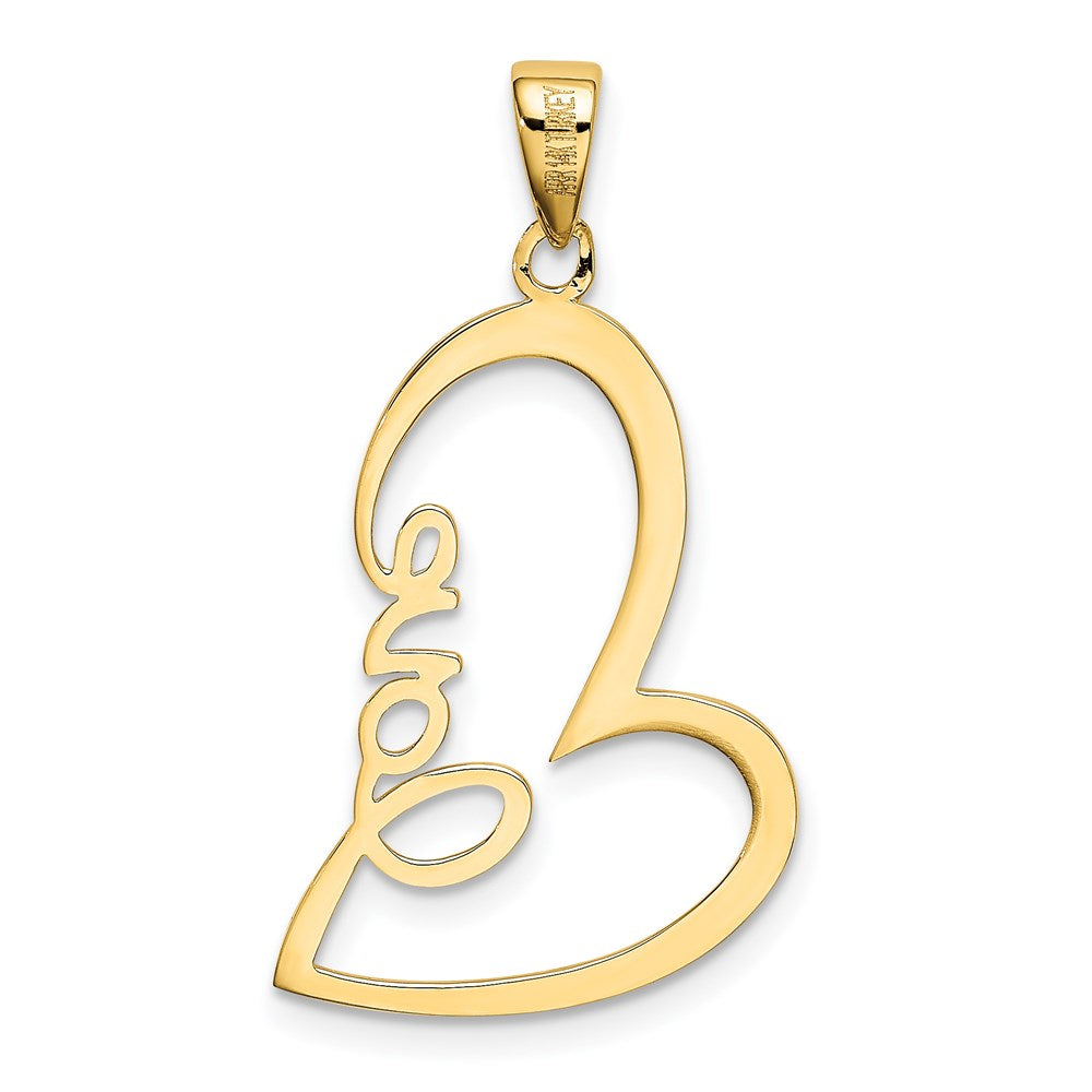 14k Yellow Gold Gold Polished LOVE Heart Pendant