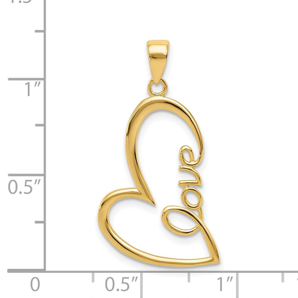 14k Yellow Gold Gold Polished LOVE Heart Pendant