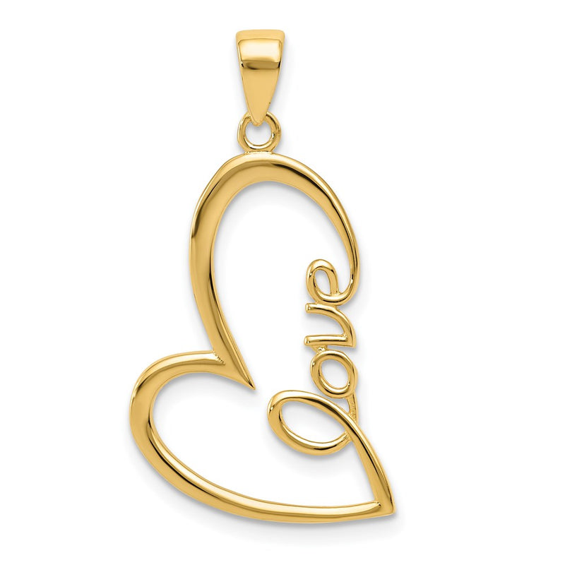 14k Yellow Gold Gold Polished LOVE Heart Pendant