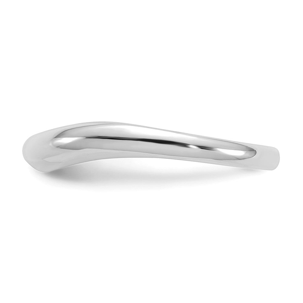 14k White Gold Polished Stackable Wave Ring