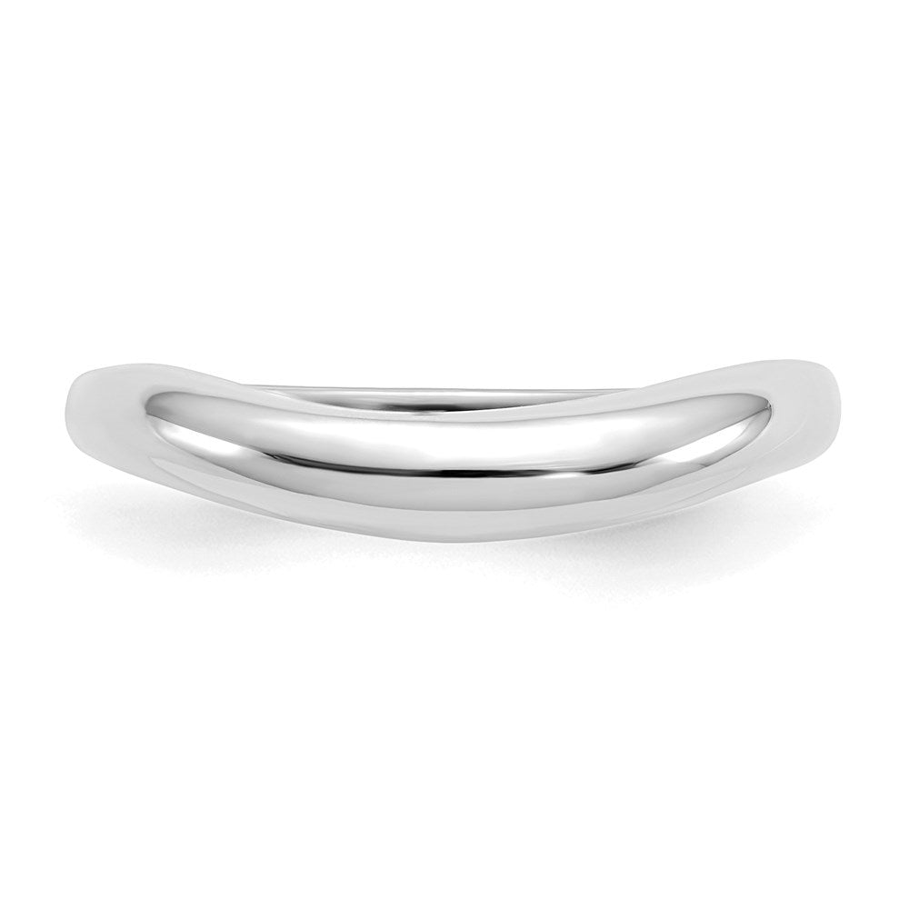 14k White Gold Polished Stackable Wave Ring