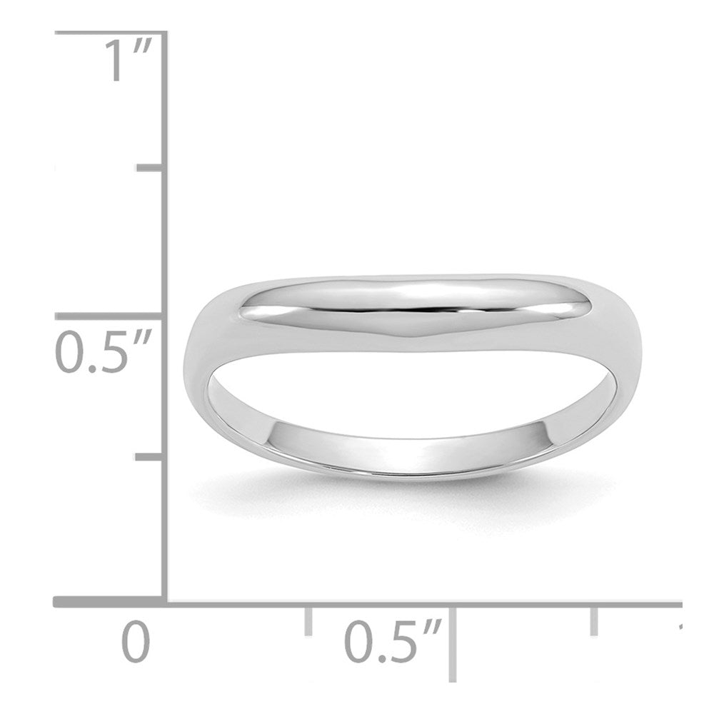14k White Gold Polished Stackable Wave Ring
