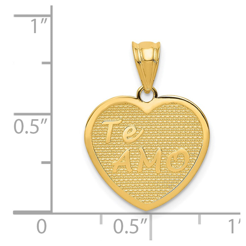 14k Yellow Gold Polished Te Amo Heart Pendant