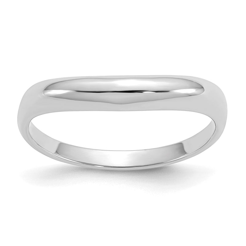 14k White Gold Polished Stackable Wave Ring