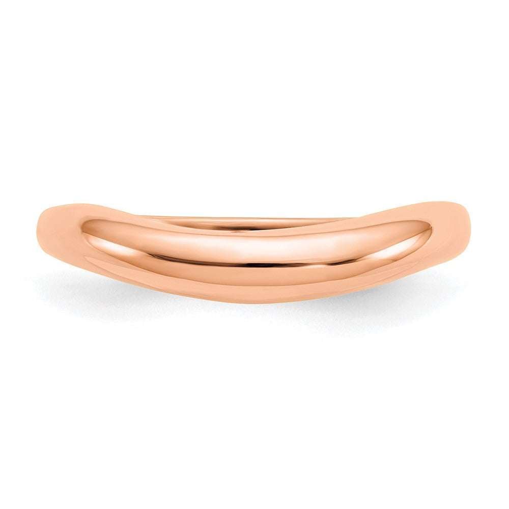 14k Rose Gold Polished Stackable Wave Ring