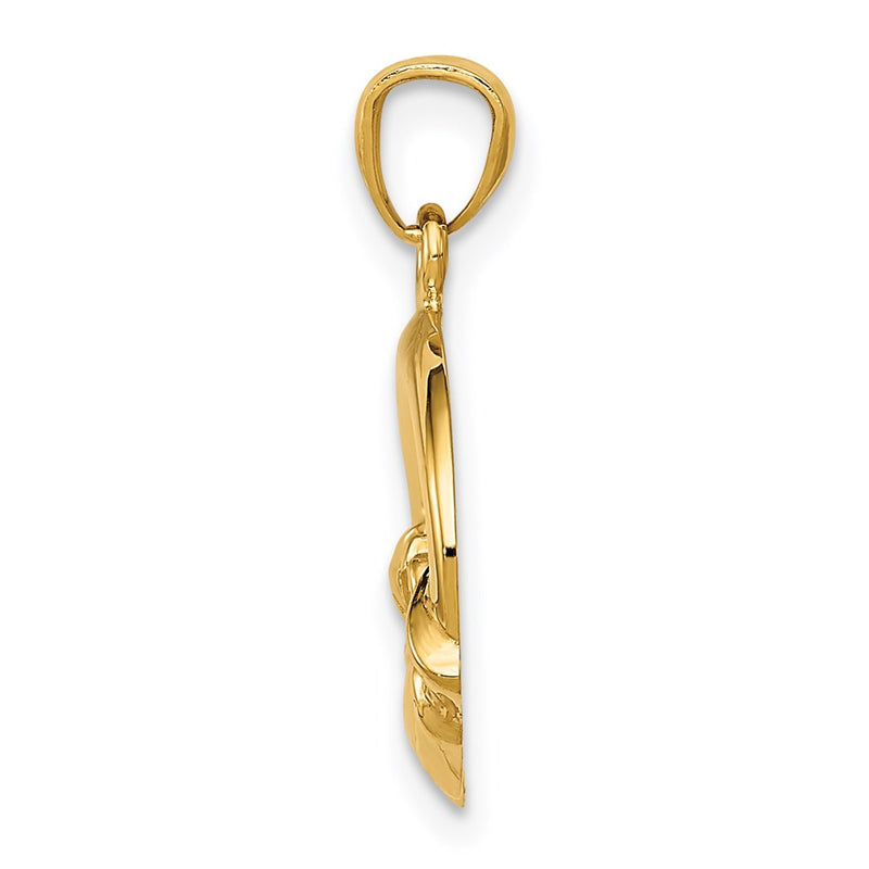 14k Yellow Gold Polished Claddagh Pendant