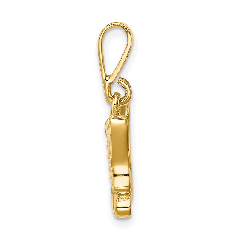 14k Yellow Gold Polished Butterfly Pendant