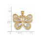 14k Yellow & Rhodium Gold w/White Rhodium Polished Filigree Butterfly Pendant