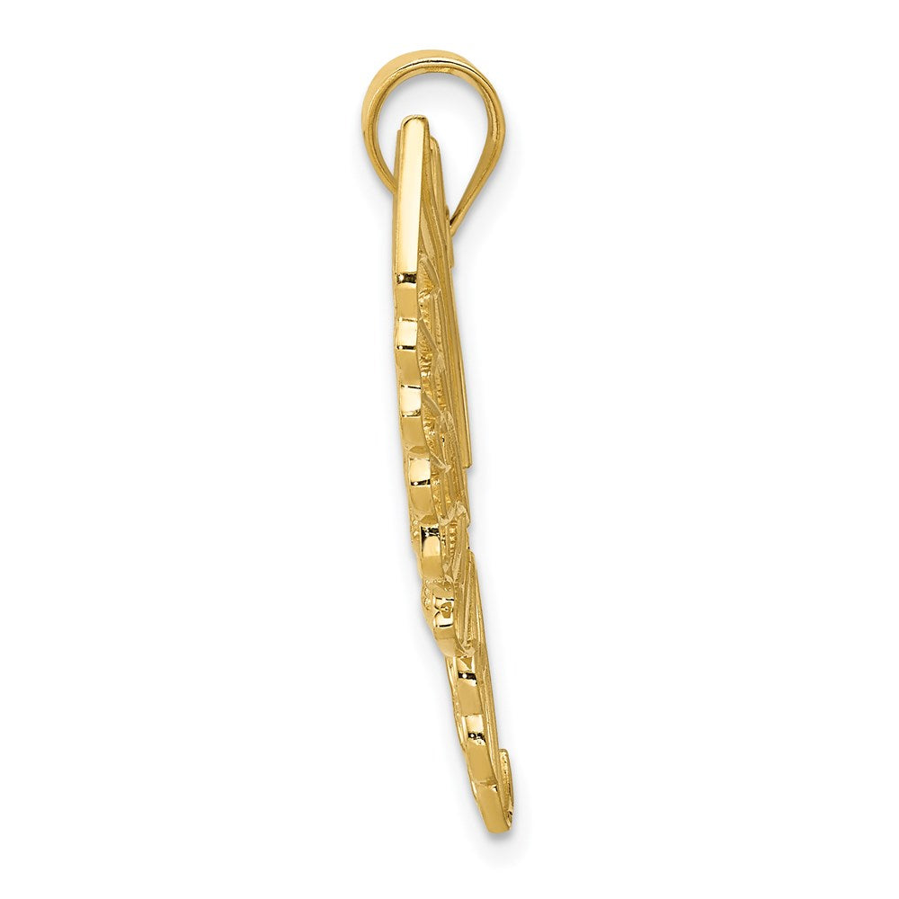 14k Yellow Gold Polished Butterfly Pendant