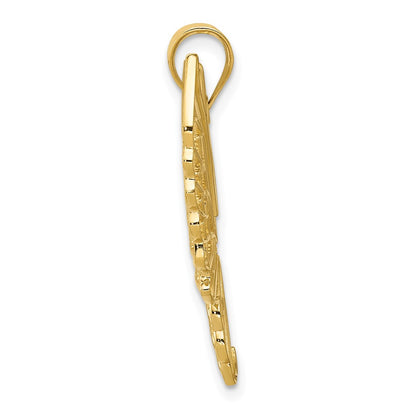 14k Yellow Gold Polished Butterfly Pendant