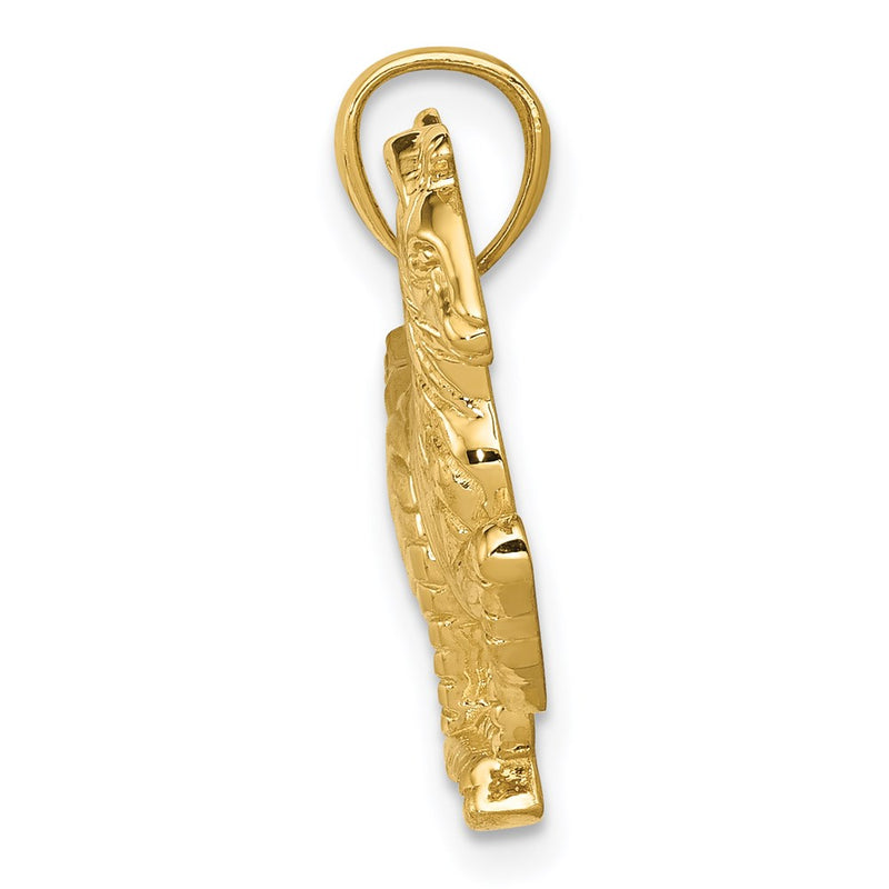 14k Yellow Gold Polished Running Zebra Pendant