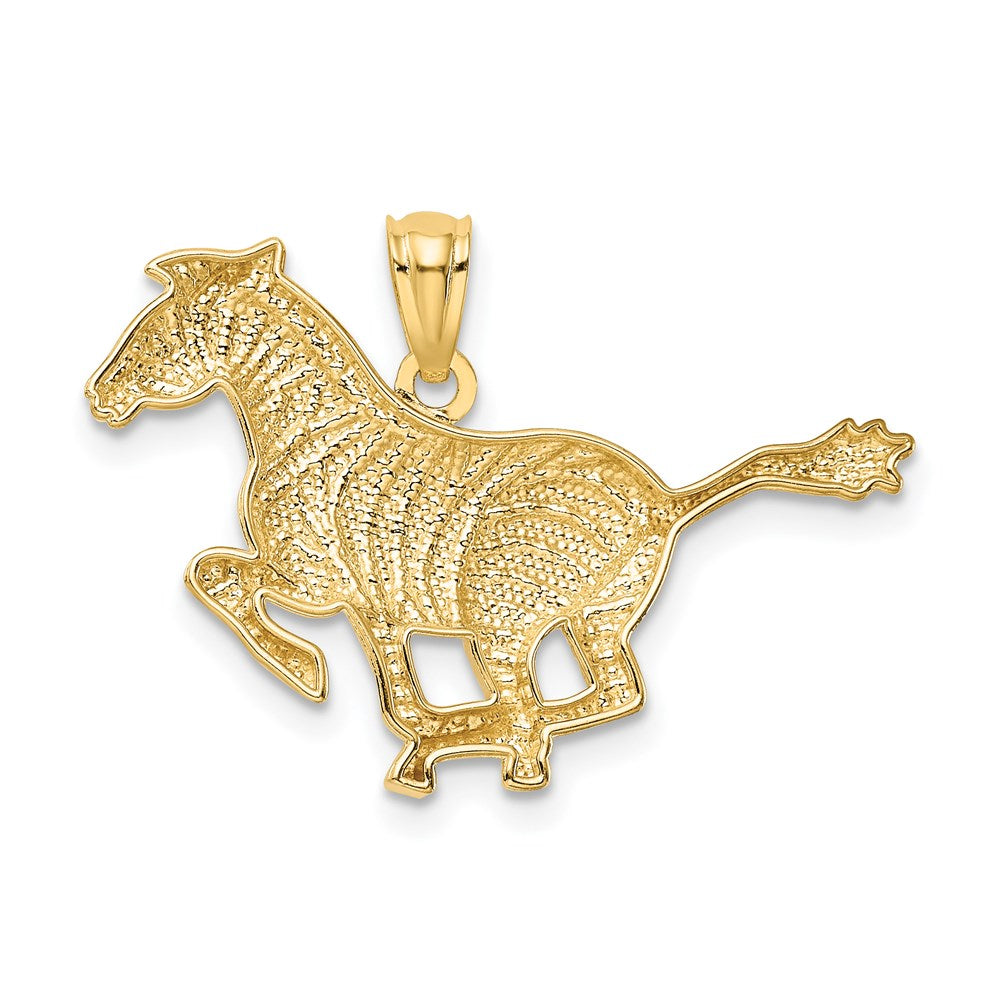 14k Yellow Gold Polished Running Zebra Pendant