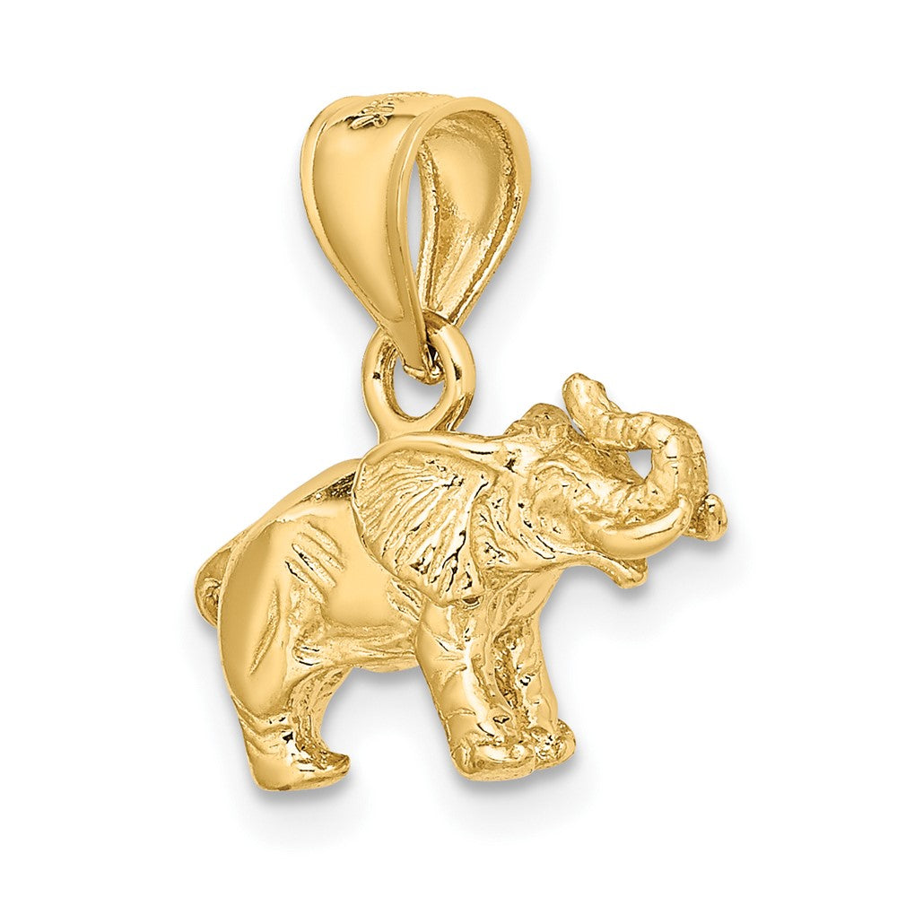 14k Yellow Gold Polished 3-D Elephant Pendant