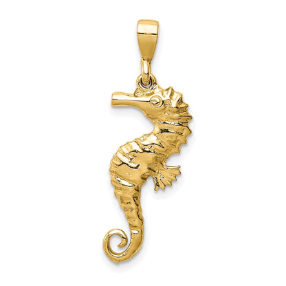 14k Yellow Gold Gold Polished Sea Horse Pendant