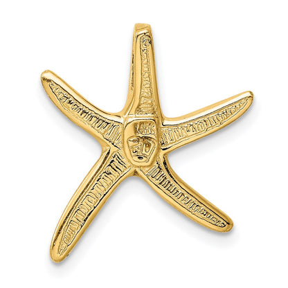 14k Yellow Gold Polished Starfish Slide
