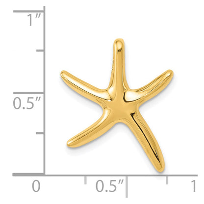 14k Yellow Gold Polished Starfish Slide