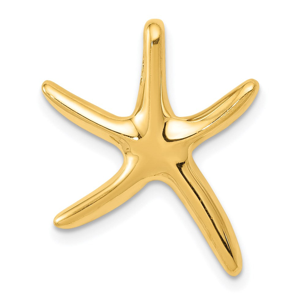 14k Yellow Gold Polished Starfish Slide