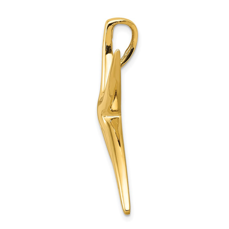 14k Yellow Gold Polished Starfish Slide
