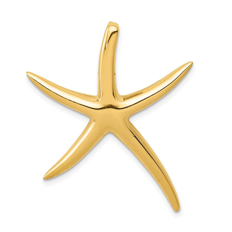 14k Yellow Gold Polished Starfish Slide
