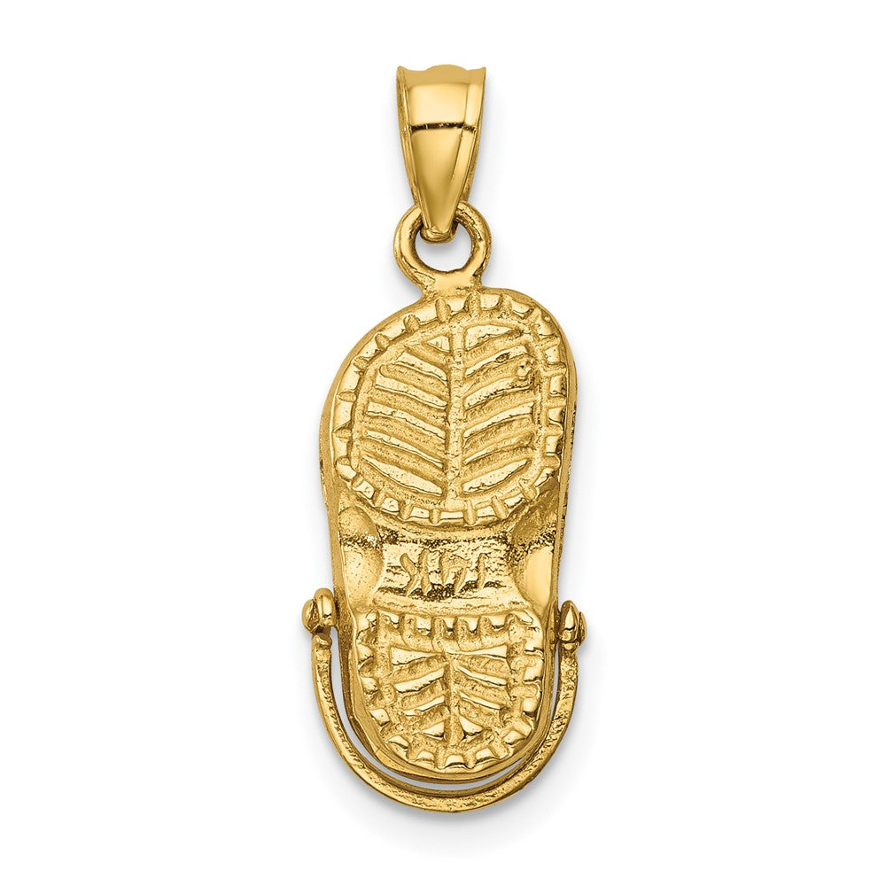 14k Yellow Gold Polished Moveable Clog Pendant