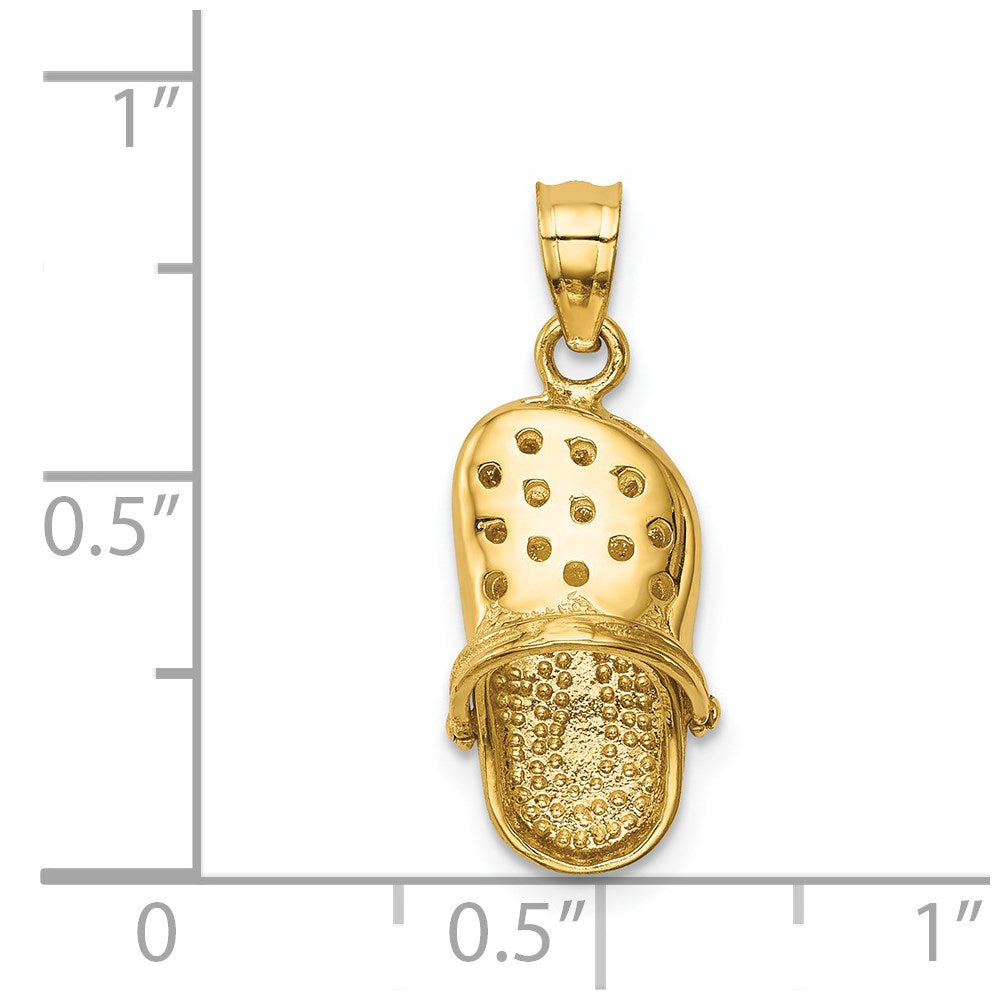 14k Yellow Gold Polished Moveable Clog Pendant