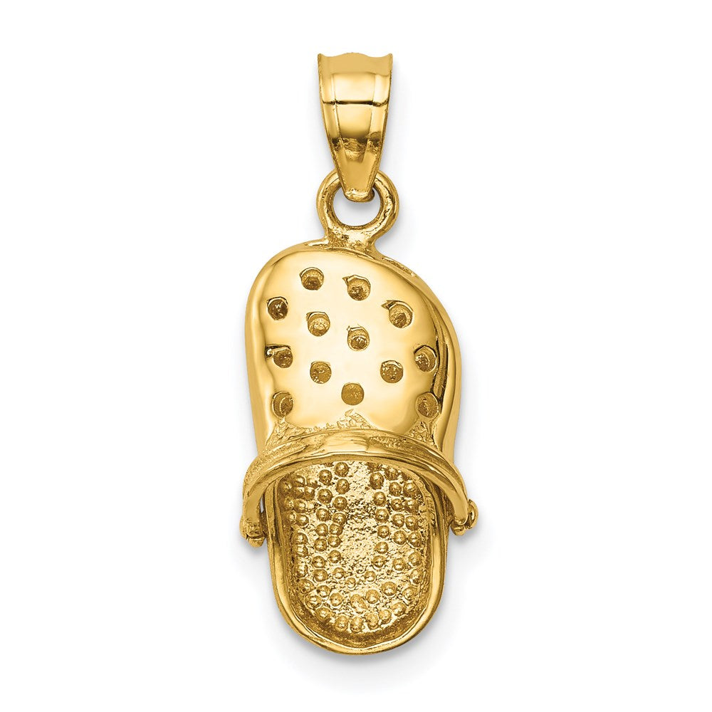 14k Yellow Gold Polished Moveable Clog Pendant