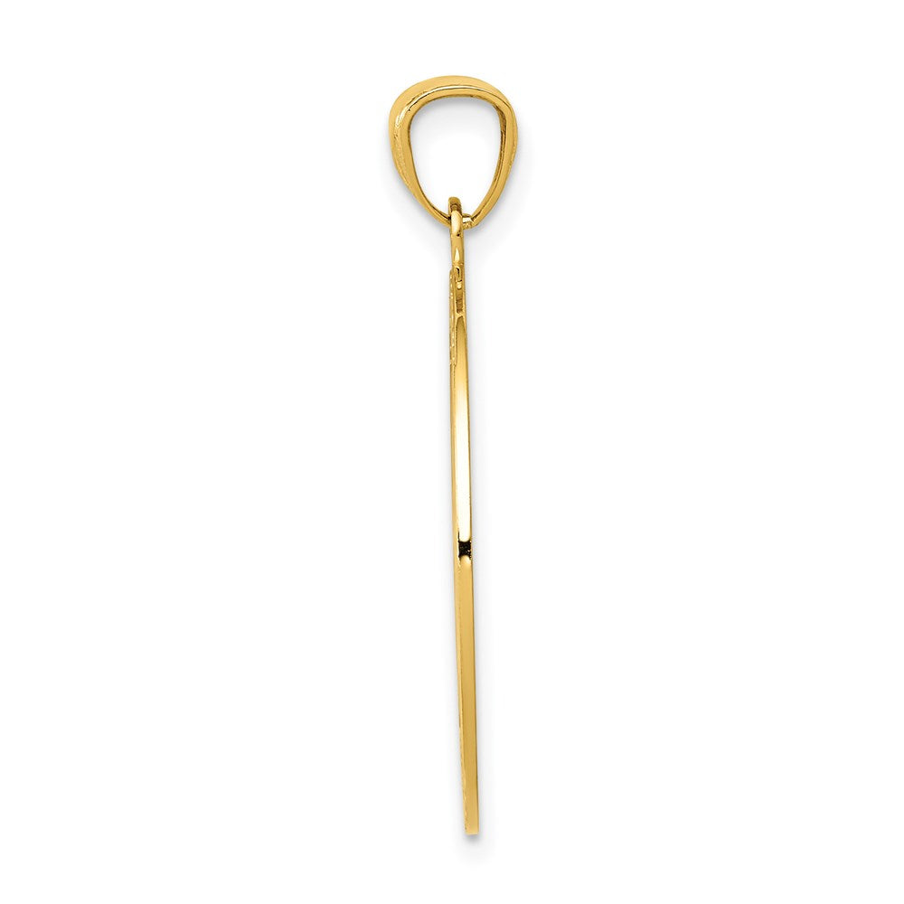 14k Yellow Gold Satin / Polished Lost Without You Compass Pendant