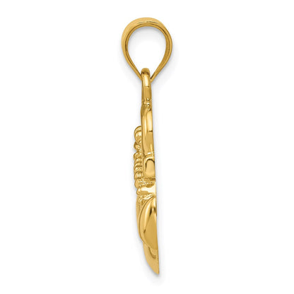14k Yellow Gold Polished Anchor Pendant