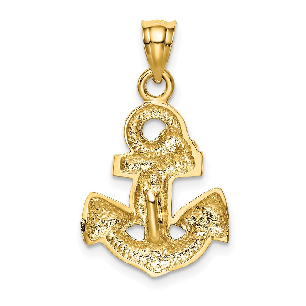 14k Yellow Gold Polished Anchor Pendant