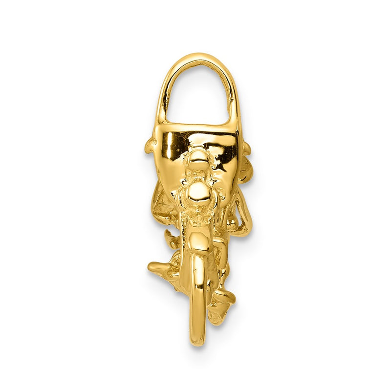 14k Yellow Gold Gold Polished Motorcycle Pendant
