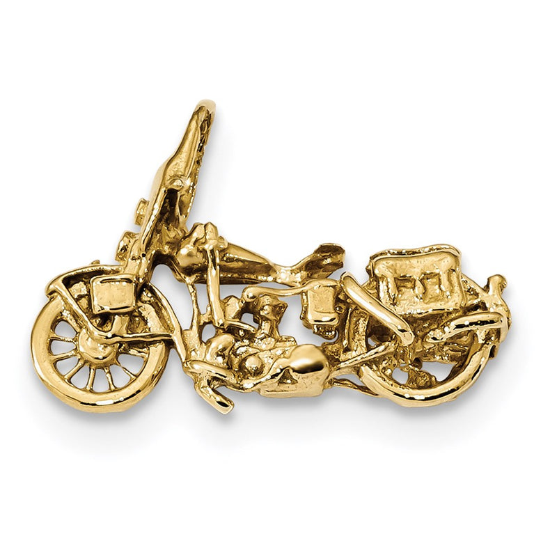14k Yellow Gold Gold Polished Motorcycle Pendant