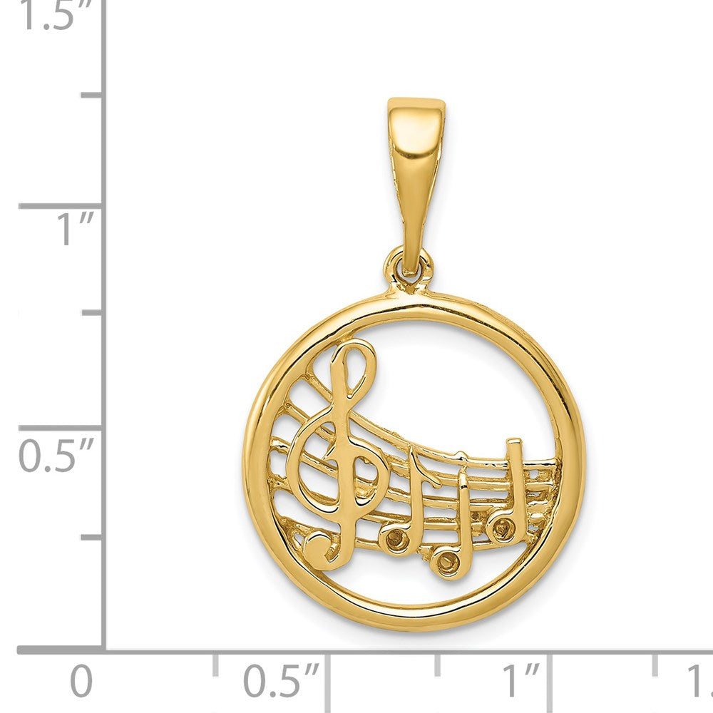 14k Yellow Gold Gold Polished Musical Notes Pendant