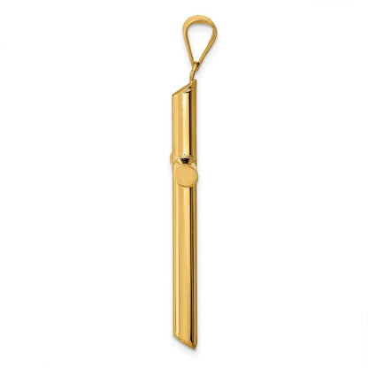 14k Yellow Gold Polished Tube Cross Pendant