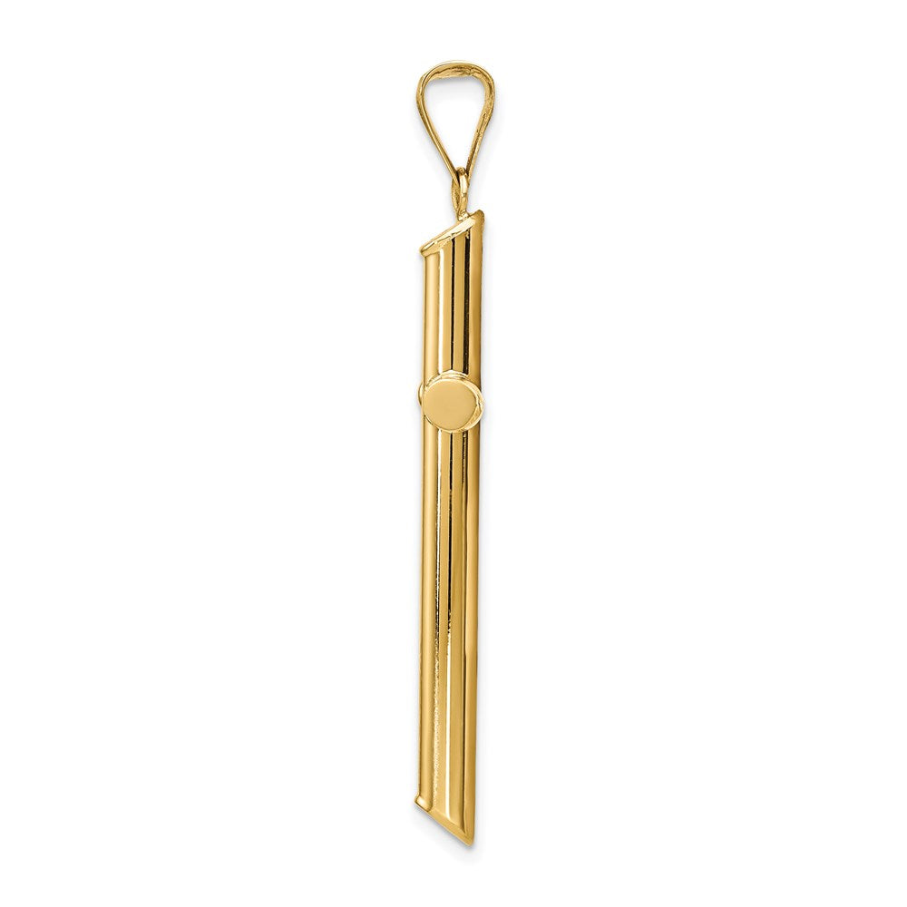 14k Yellow Gold Polished Tube Cross Pendant