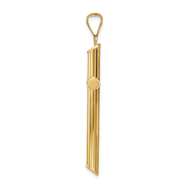 14k Yellow Gold Polished Tube Cross Pendant