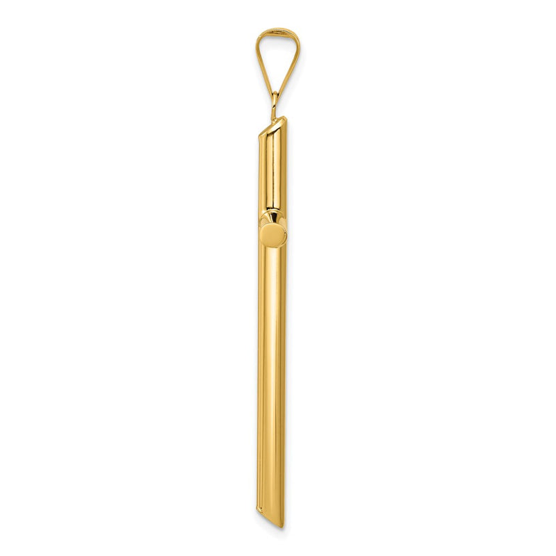14k Yellow Gold Polished Tube Cross Pendant