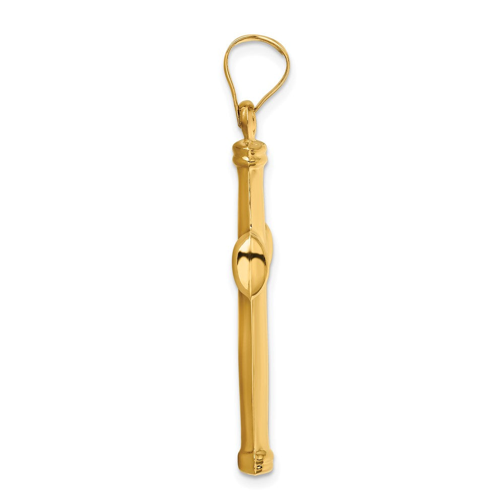 14k Yellow Gold Polished Stamping Cross Pendant