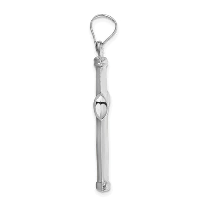 14k White Gold Polished Stamping Cross Pendant