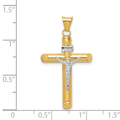 14k Two-tone Gold Two-tone Gold Polished Crucifix Pendant