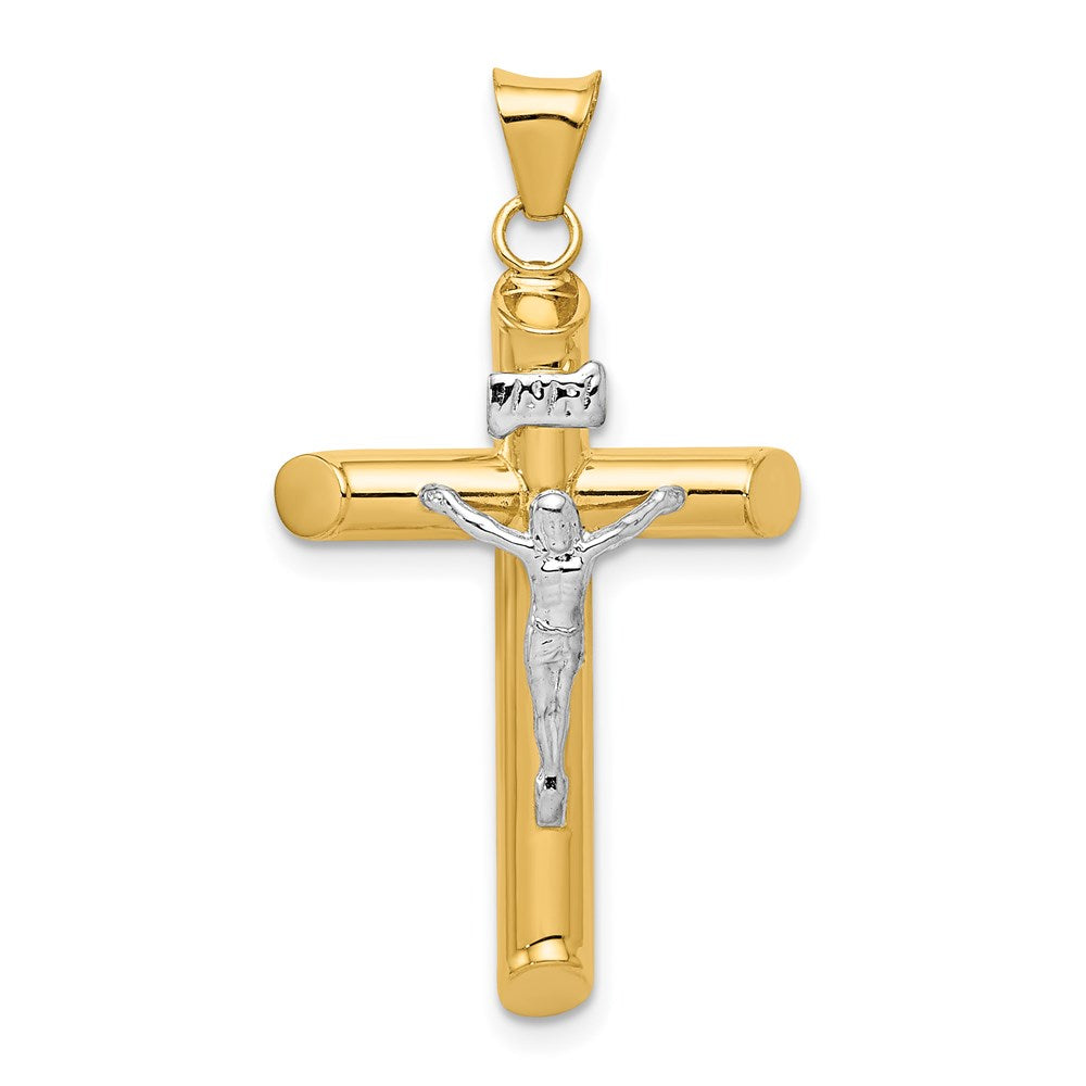 14k Two-tone Gold Two-tone Gold Polished Crucifix Pendant