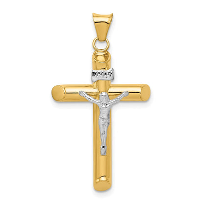 14k Two-tone Gold Two-tone Gold Polished Crucifix Pendant