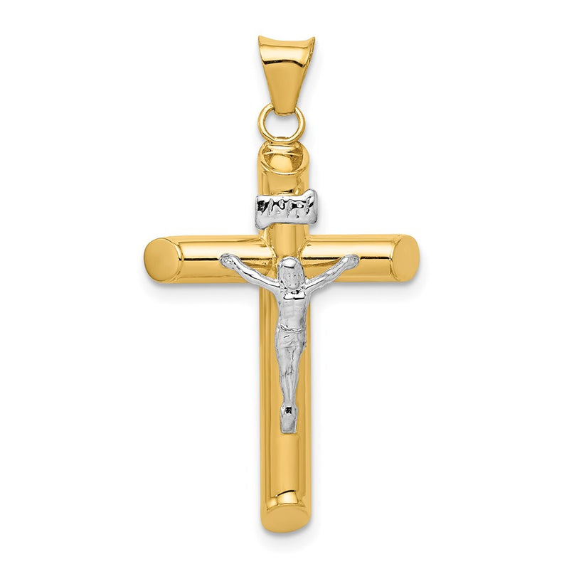 14k Two-tone Gold Two-tone Gold Polished Crucifix Pendant
