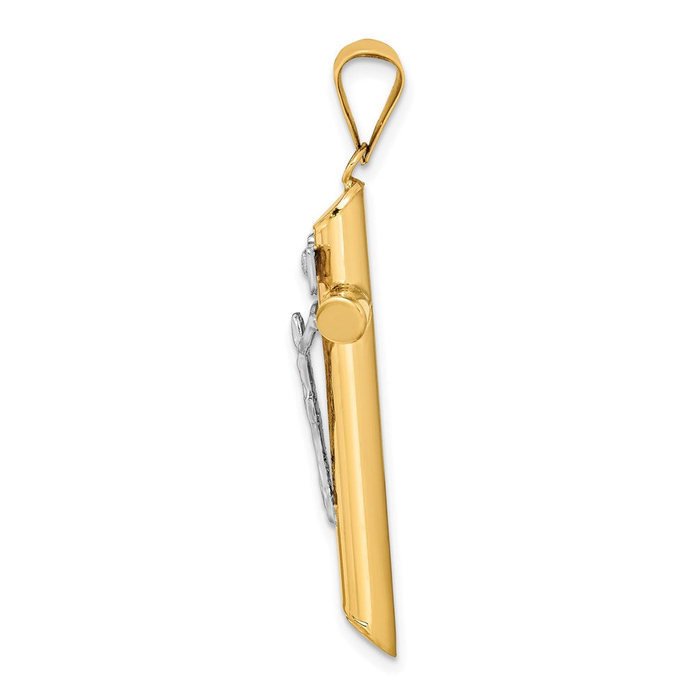 14k Two-tone Gold Two-tone Gold Polished Crucifix Pendant